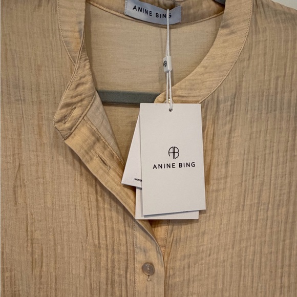 Anine Bing Satin Cream Lightweight Midi Dress - Picture 3 of 6